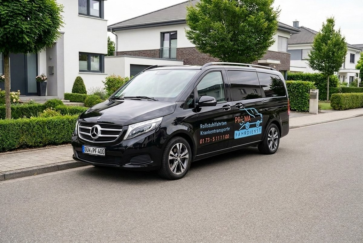 Mercedes V-Klasse von Prima Fahrdienst in der Seitenansicht